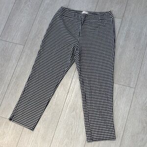 Jude Connally Houndstooth Print Pull On Ankle Stretch Pants size Small